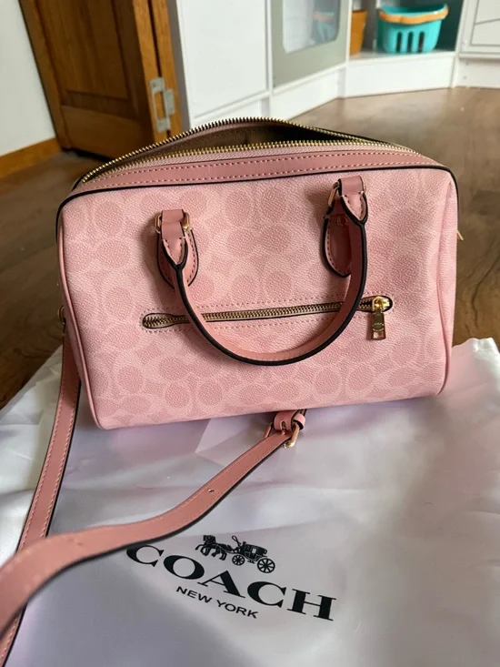 Coach Powder Pink Rowan Satchel Bag - Picture 5 of 6